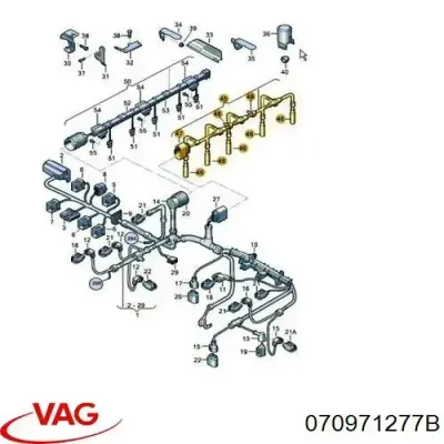 Cable para bujía de precalentamiento VAG 070971277B