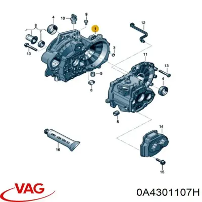 Cárter de embrague VAG 0A4301107H