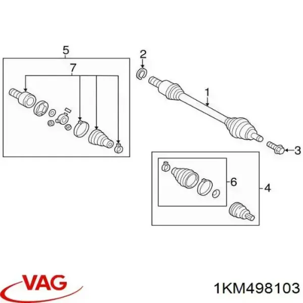 Junta homocinética interna delantera AL1KM498103 Alex