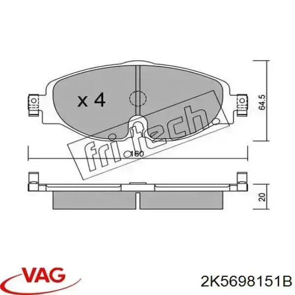 Pastillas de freno delanteras Volkswagen Passat 3G2, CB2