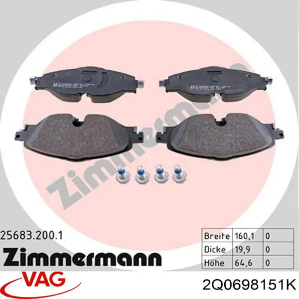 Pastillas de freno delanteras Volkswagen Passat 3G2, CB2