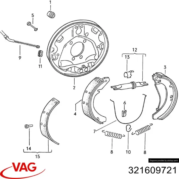 Cable de freno de mano trasero derecho/izquierdo Audi 80 B1