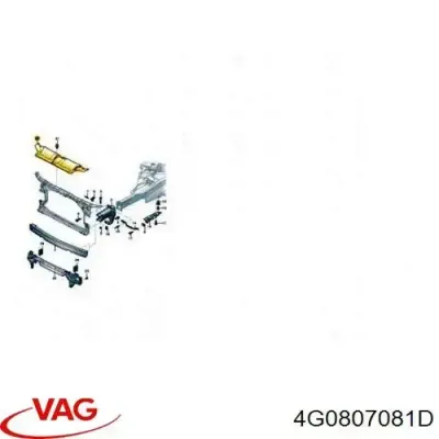 Deflector de aire, radiador, superior VAG 4G0807081D
