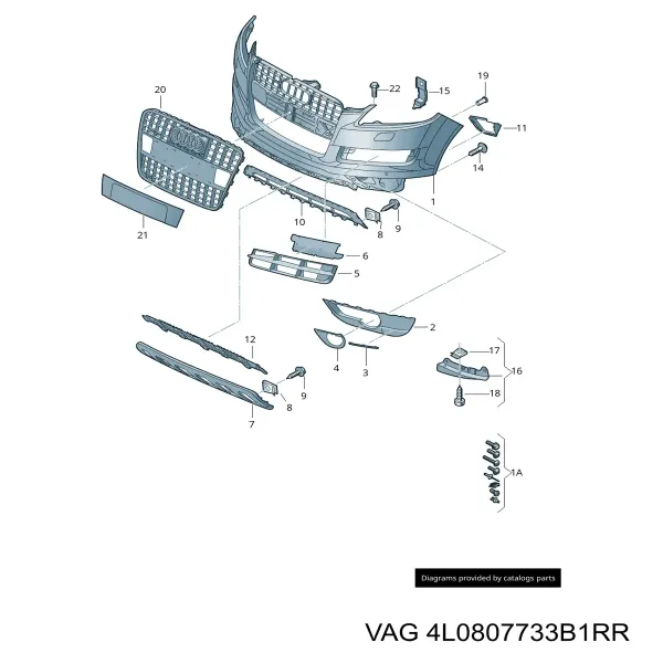 Protector para parachoques 4L0807733B1RR VAG