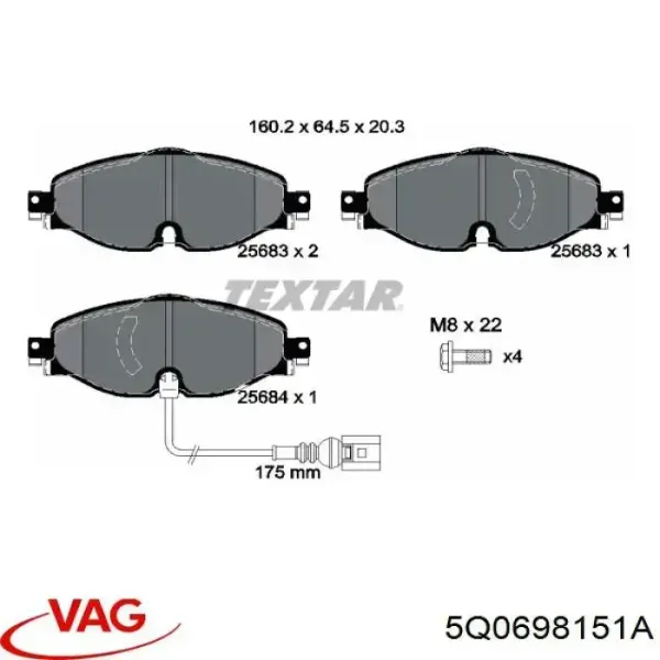 Pastillas de freno delanteras Volkswagen Passat 3G2, CB2