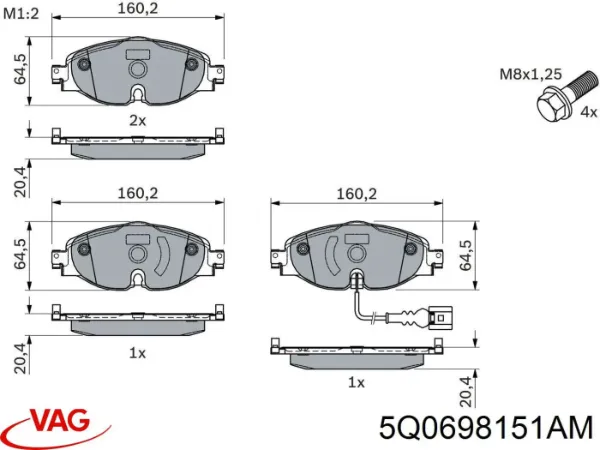 Pastillas de freno delanteras Volkswagen Passat 3G2, CB2