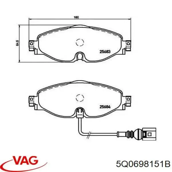 Pastillas de freno delanteras Volkswagen Passat 3G2, CB2