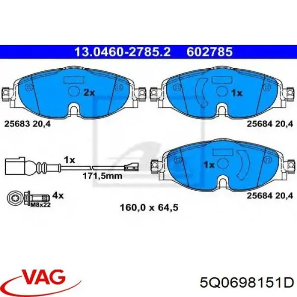 Pastillas de freno delanteras Volkswagen Passat 3G2, CB2