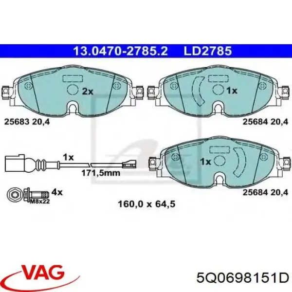 Pastillas de freno delanteras Volkswagen Passat 3G2, CB2
