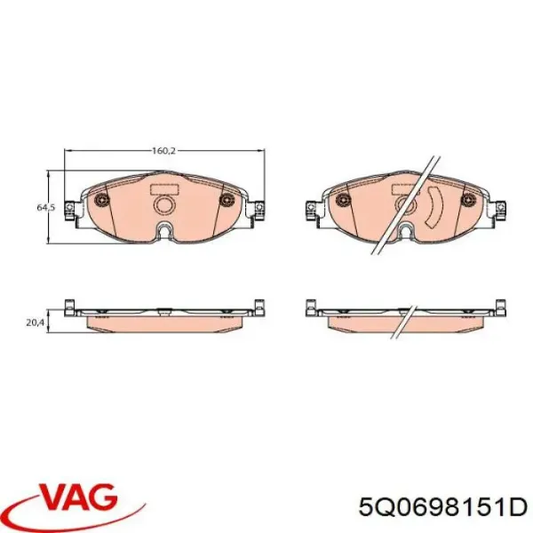 Pastillas de freno delanteras Volkswagen Passat 3G2, CB2