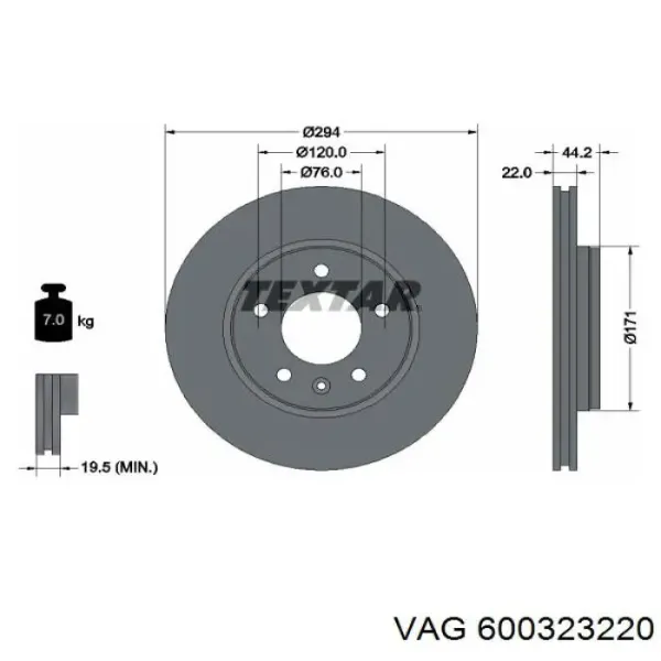 Disco de freno trasero Volkswagen Transporter 7HB, 7HJ, 7EB, 7EJ