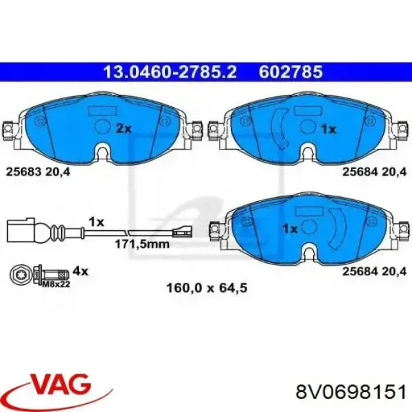 Pastillas de freno delanteras Volkswagen Passat 3G2, CB2