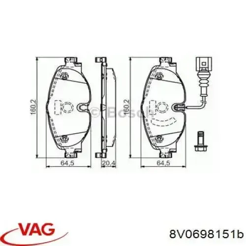 Pastillas de freno delanteras Volkswagen Passat 3G2, CB2