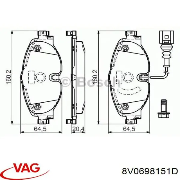 Pastillas de freno delanteras Volkswagen Passat 3G2, CB2