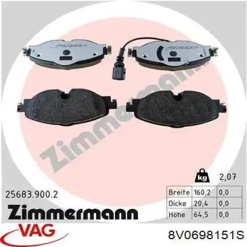 Pastillas de freno delanteras Volkswagen Passat 3G2, CB2