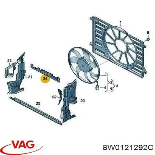 Deflector de aire, radiador, superior VAG 8W0121292C precio, desde 9,72 USD