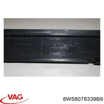 Listón embellecedor/protector, parachoques trasero central VAG 8W58078339B9