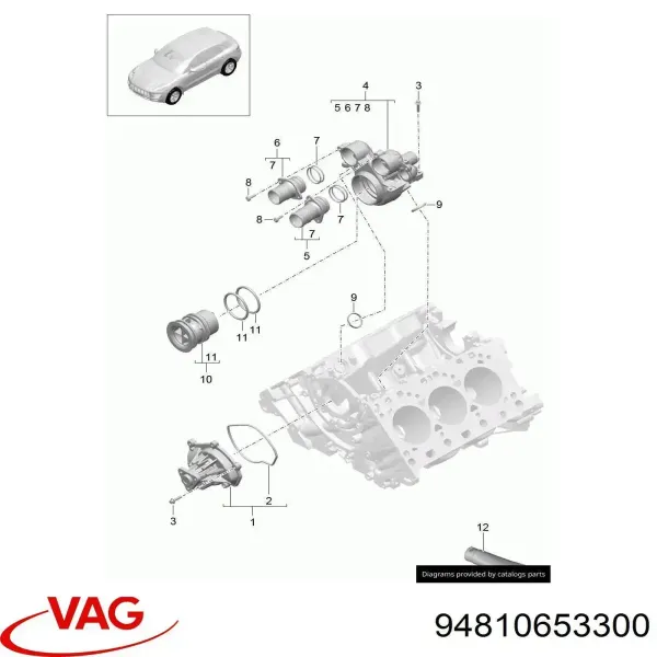 Junta de bomba de agua 94810653300 VAG