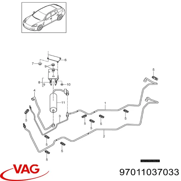 Filtro de combustible 97011037033 VAG