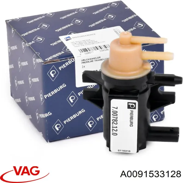 Válvula solenoide de control de presión de sobrealimentación A0091533128 VAG
