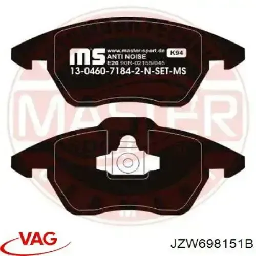 Pastillas de freno delanteras JZW698151B VAG