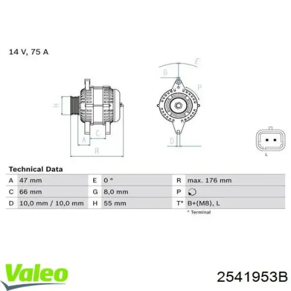 Alternador 2541953B VALEO