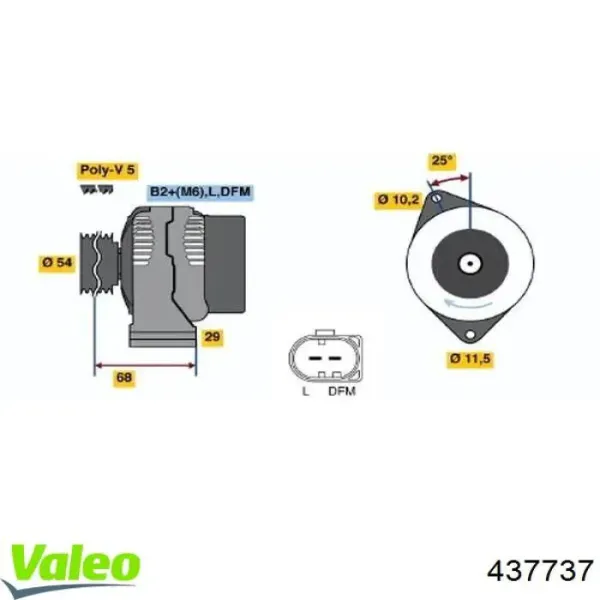 Alternador 437737 VALEO