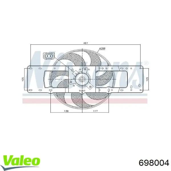 Motor ventilador del radiador 698004 VALEO