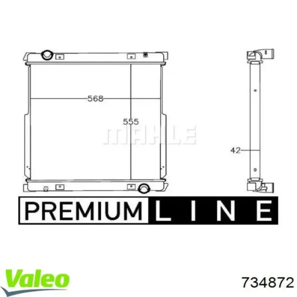 Radiador 734872 VALEO