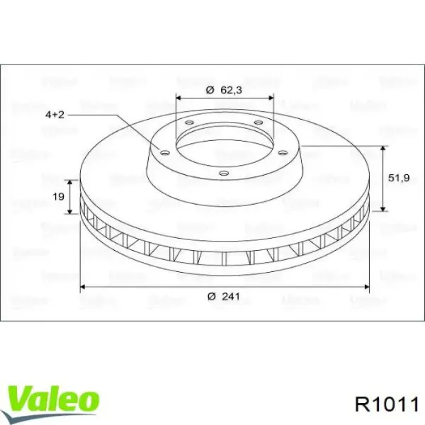 Disco de freno R1011 VALEO