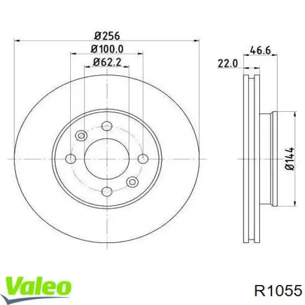 Disco de freno R1055 VALEO