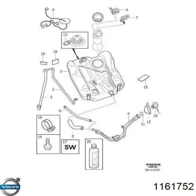 Líquido para limpieza de filtros de partículas diésel VOLVO 1161752