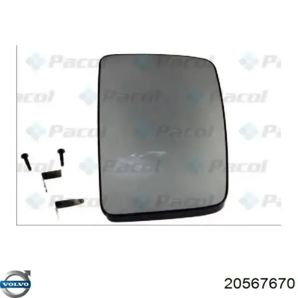Cristal de espejo retrovisor 20589788 Volvo