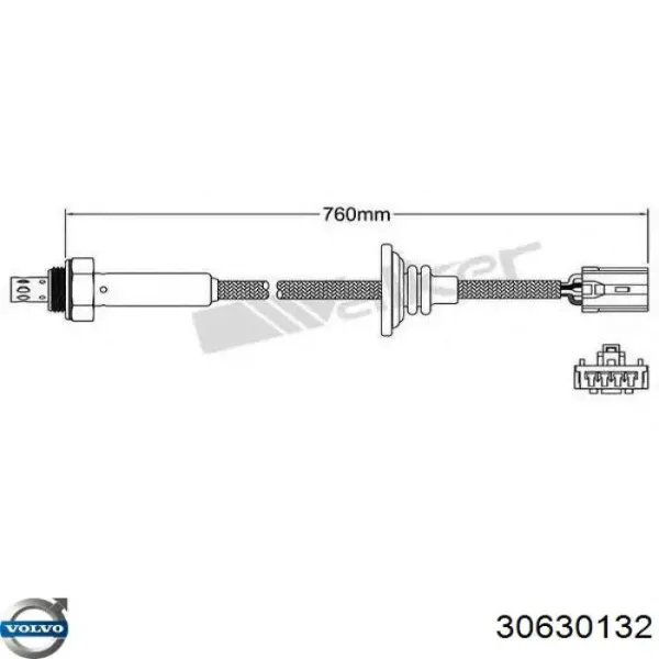 Sonda lambda de oxígeno posterior al catalizador 30630132 Volvo