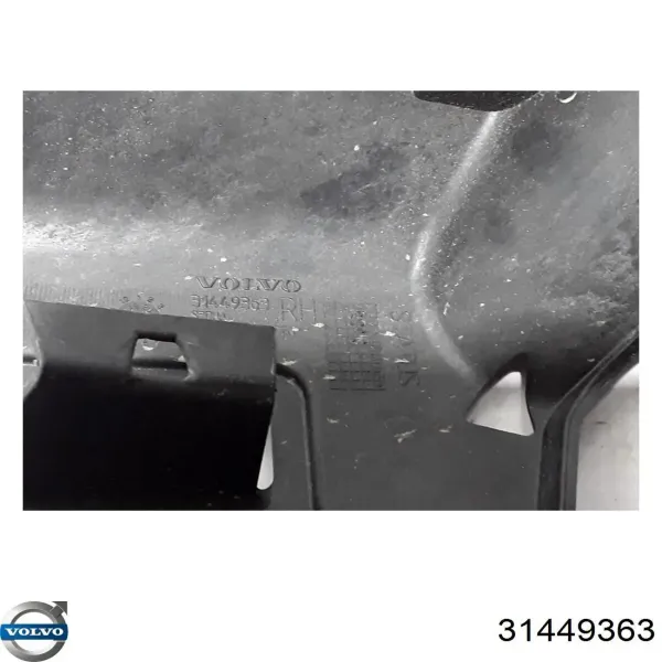 Soporte exterior derecho del parachoques delantero 31449363 Volvo