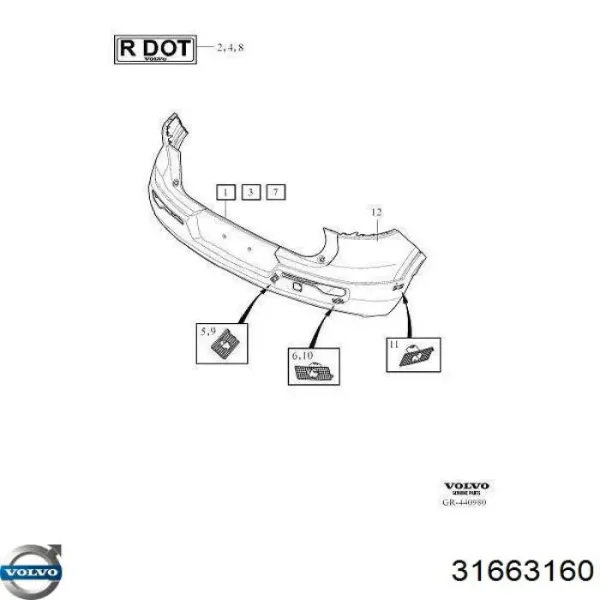 Parachoques trasero Volvo XC40 536