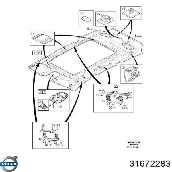 Tapón del suelo de la carrocería 31672283 Volvo