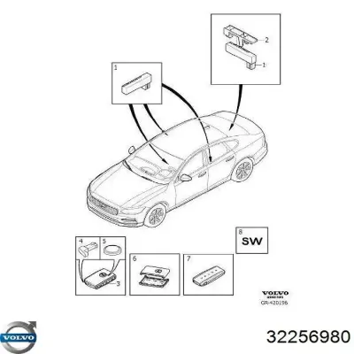 Llave de conmutador de arranque VOLVO 32256980