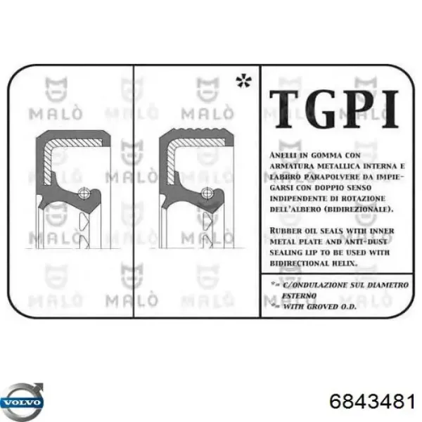 Retén del eje secundario de la transmisión 01034065 Corteco