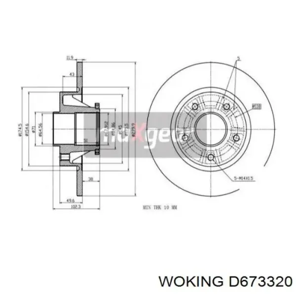 Disco de freno trasero Renault Trafic 2 FL