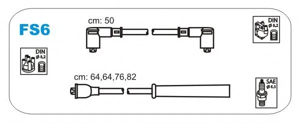 Cables de bujías FS6 Janmor