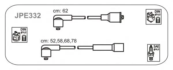 Cables de bujías JPE332 Janmor
