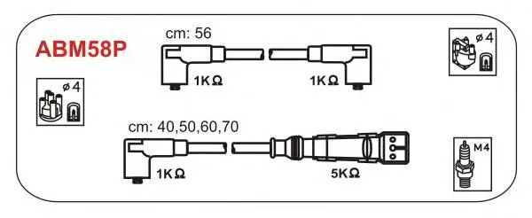 Cables de bujías ABM58P Janmor