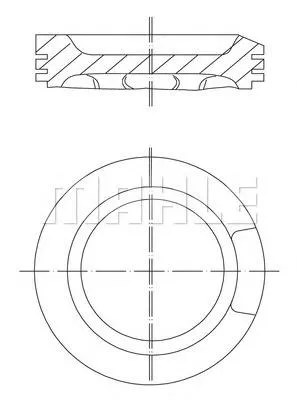 Pistón completo para un cilindro, primera sobremedida (+0,25 mm) 0330401 Mahle Original