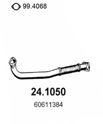 Tubo de admisión del silenciador de escape delantero 60611384 Fiat/Alfa/Lancia