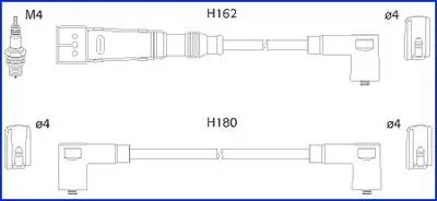 Cables de bujías 134707 Huco