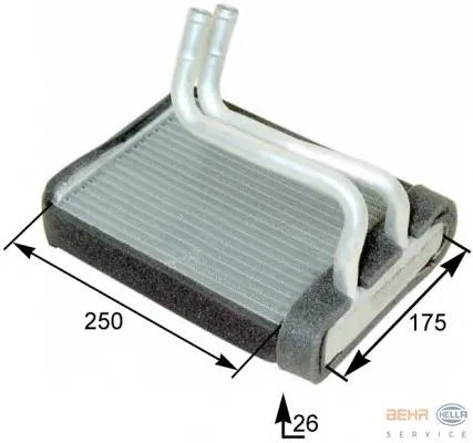 Radiador calefacción 8FH351315251 HELLA