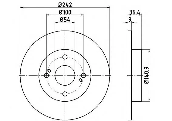 Disco de freno trasero Toyota Corolla E9