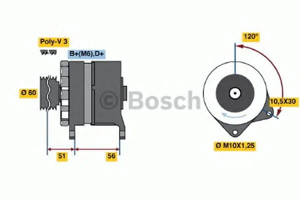 Alternador 0120488274 Bosch