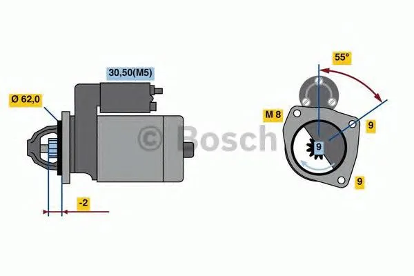 Motor de arranque F000AL0327 Bosch